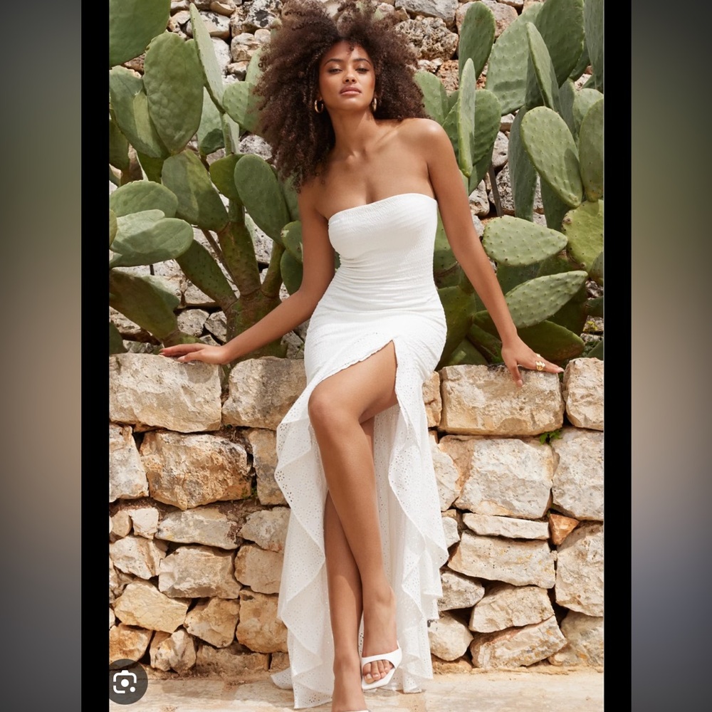 White Strapless Dress